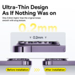 BASEUS Full Frame Camera Lense  Protector For Iphone  16 16 PLus 2Pcs Crystal Series  P6001206B201-01 - Image 5