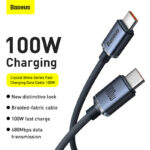Baseus Type-C to Type-C 100W Crystal Shine Series Fast Charging Data Cable 1.2m Black CAJY000601