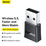 BASEUS Bluetooth Adapter 5.3  BA07 Portable Mini High Resolution Audio Premium sound quality - Black ZJBA010001