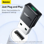 BASEUS Bluetooth Adapter 5.3  BA07 Portable Mini High Resolution Audio Premium sound quality - Black ZJBA010001 - Image 2