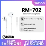 REMAX - RM-702 3.5mm Wired Earphone - White - Image 2