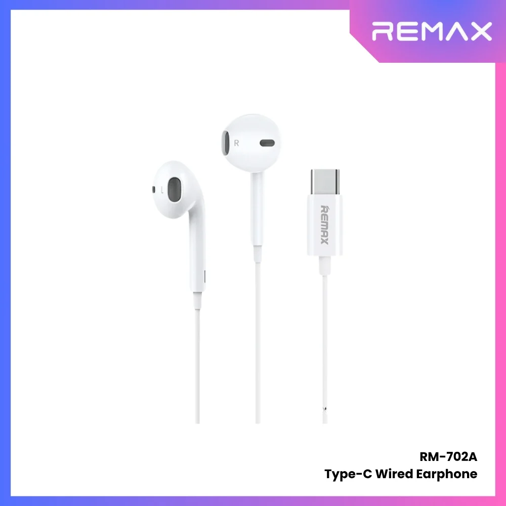 59_def5920c-f1c0-4a6f-a62a-ca3479c5ade8 REMAX RM-702A Type-C Wired Super bass Earphone - White - Image 1