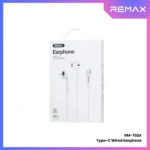 REMAX RM-702A Type-C Wired Super bass  Earphone - White - Image 3
