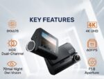 70mai Dash Cam A810 4K 4G Supported Flagship  Camera Front & Rear-1 Year Replacement Warranty - Image 3