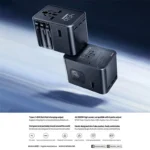 REMAX CM06 Explorer Multifunction 3 Type C + 1 USB + 1 AC 45W Fast Charging GaN Travel Wall Charger - Image 2