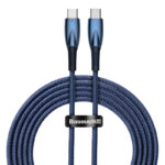 Baseus Cable Type-C to Type-C PD Charging 100W  Glimmer Series Fast Charging Data Cable 2m Blue For Phone & Laptop CADH000803 - Image 4