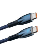 Baseus Cable Type-C to Type-C PD Charging 100W  Glimmer Series Fast Charging Data Cable 2m Blue For Phone & Laptop CADH000803 - Image 3