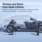 Baseus Car Tire Inflator Pumper VA1 Dual Power Wired & Wireless  With Flashlight 6000 mAh Power Bank  C11169001121-00 - Image 3