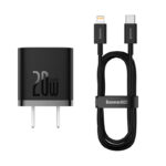 Baseus Charger 20W For Apple Iphone 14 13 12 11 Series GaN5 Fast Charger 1C  CN Set  Black Type-C to iP PD 20W 1m Cable Black CCGN040101 - Image 2