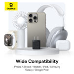 Baseus Charger Palm Series 20W Dual Output PD Fast Charger 1X USB A 1x Type-c P10111609113-00 - Image 3