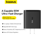 Baseus Cube Pro Fast Charger 2Type-c U 65W PD CN Cluster Black For Macbook Samsung Iphone Pixel  P10152300111-00