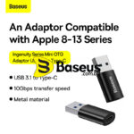Baseus Ingenuity Series Mini OTG Adaptor USB 3.1 to Type-C Black ZJJQ000101