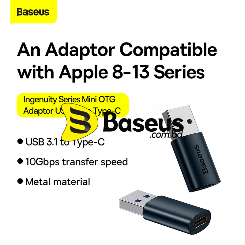 Baseus-Ingenuity-Series-Mini-OTG-Adaptor-USB-3.1-to-Type-C-Black-ZJJQ000103-8 Baseus Ingenuity Series Mini OTG Adaptor USB 3.1 to Type-C Black ZJJQ000103 - Image 1