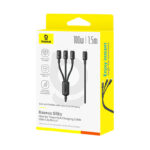 Baseus Silky One-for-Three Fast Charging Cable USB-C to Micro Lightning Type-c 100W 1.5m Cosmic Black P10377706123-00 - Image 3