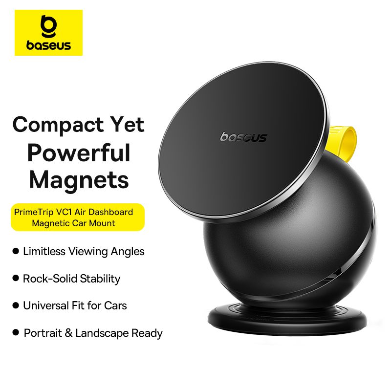 C0013901-4 Baseus Magnetic Car Holder PrimeTrip VC1 Air Dashboard Magnetic Rotating Car Mount Cosmic Black C0013901 - Image 1
