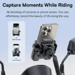 Baseus GoTrip Bike Phone Mount Rearview Mirror Version Cluster Black C40572301111-01 - Image 5