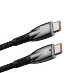 Baseus Cable Type-C to Type-C PD Charging 100W  Glimmer Series Fast Charging Data Cable 2m BLACK For Phone & Laptop CADH000801 - Image 3