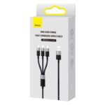 Baseus Short Cable StarSpeed 3in1 Fast Charging Data Cable USB to Micro Type-C Lightning 3.5A 0.6m Black P10319900111-00 - Image 4
