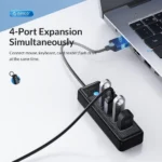 Orico Hub 4in1 USB-A To 4x USB3.0 4-Port Hub PW4U-U3-18  1.8m black - Image 2