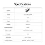 ORICO hub 4 in 1 USB 3.0 hub 4X USB 3.0 5GBPS Speed PAPW4A-U3 0.15M - Image 3