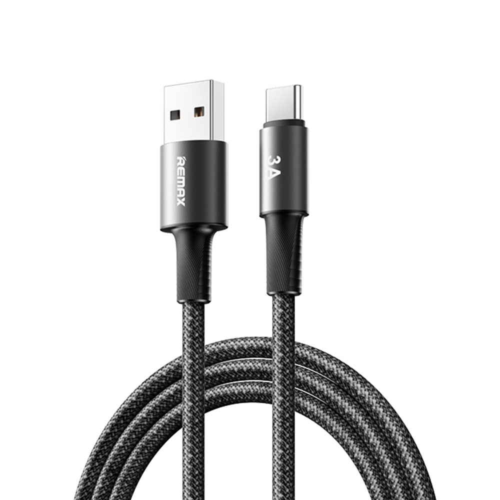 img-1 REMAX Cb25 USB To Type-c Fast Charging Data Cable Nylon Braided Black 1M - Image 1