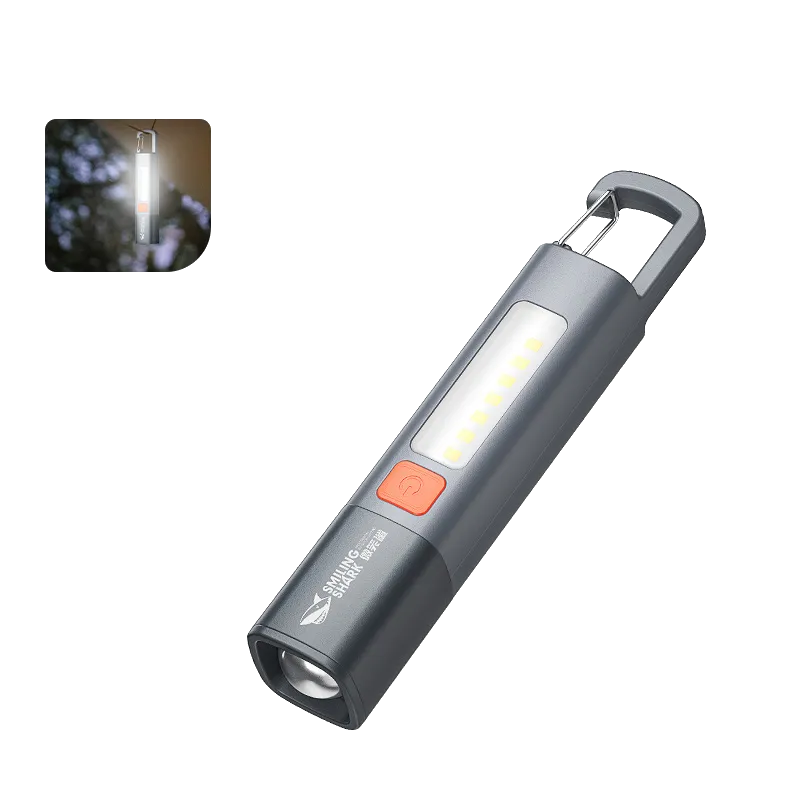 smiling-shark-sd1023-led-multifunctional-flashlight-1 Smiling Shark Light SD1023 LED Multifunctional Flashlight with Hook - Image 1