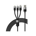 Baseus Short Cable StarSpeed 3in1 Fast Charging Data Cable USB to Micro Type-C Lightning 3.5A 0.6m Black P10319900111-00 - Image 2